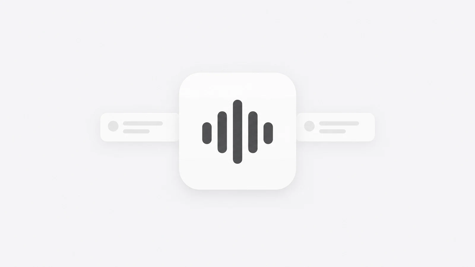 A simple waveform icon with two notification cards.