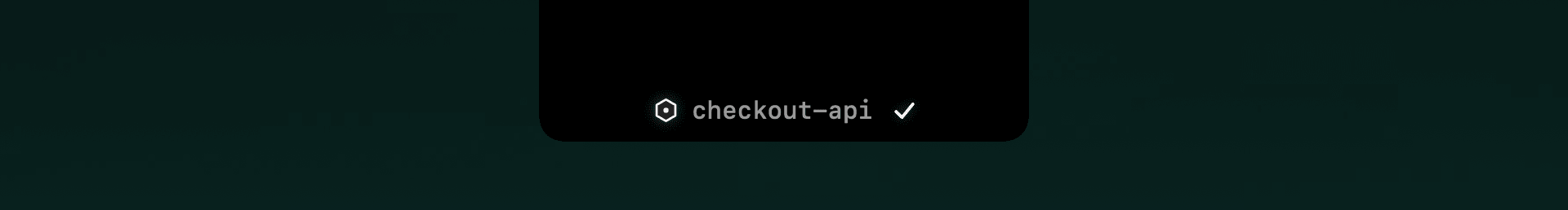 The notch peek showing an agent name with a checkmark — finished