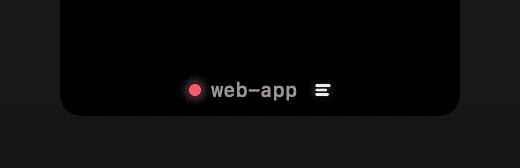 The notch peek showing an agent name with a plan glyph