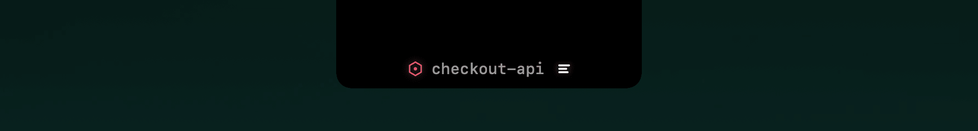 The notch peek showing an agent name with a plan glyph