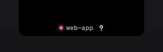 The notch peek showing an agent name with a question mark