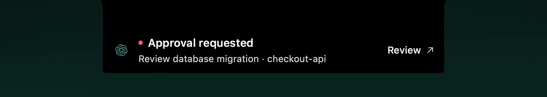 An approval request appears in the Mac notch